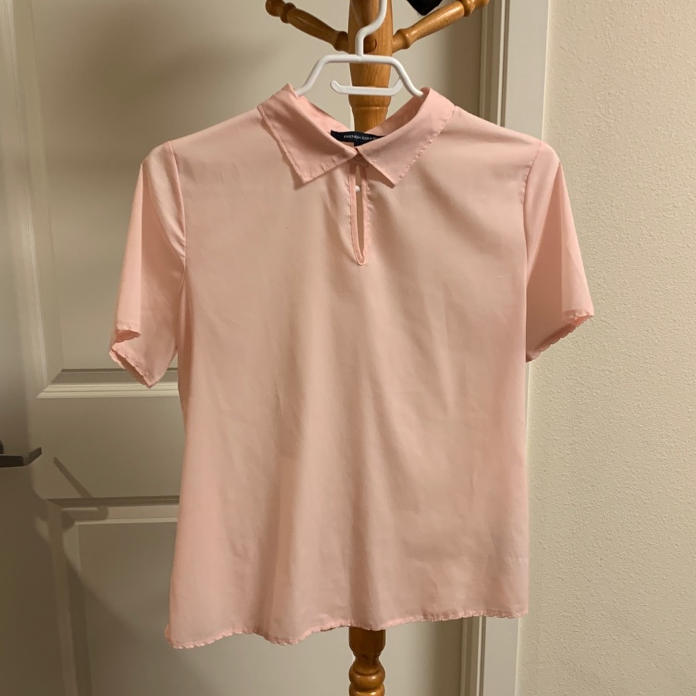 French Connection pink shirt short sleeves size S
